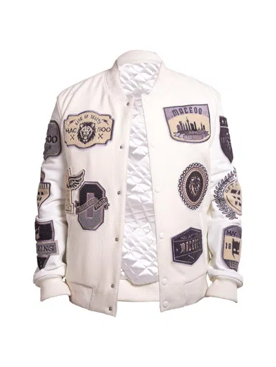 Maceoo Men's Ascension Leather Jacket In White