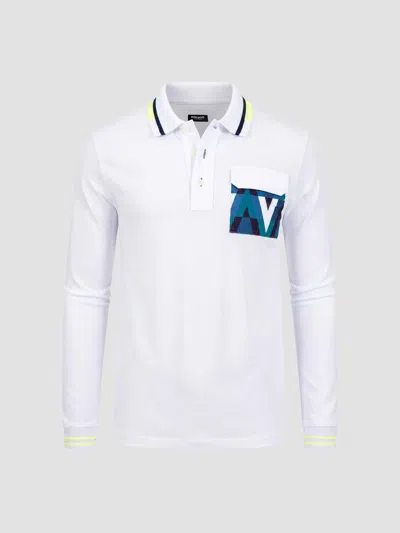 Maceoo Men's Ascension Long Sleeve Polo Shirt In White