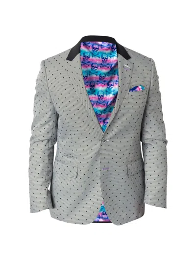 Maceoo Men's Socrates Dotted Houndstooth Blazer In Grey