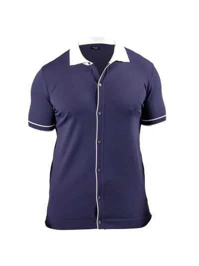 Maceoo Men's Button Polo Shirt In Blue