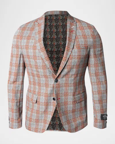 Maceoo Men's Descartes Spanish Plaid Unconstructed Blazer In Neutral