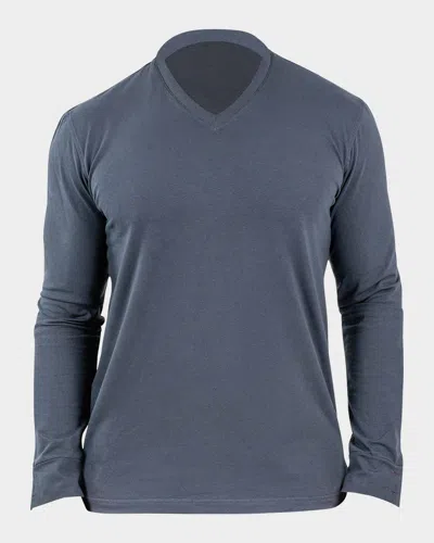 Maceoo Men's Edison Solid Ashes V-neck Shirt In Grey