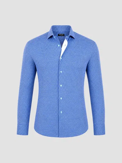 Maceoo Men's Eins Stretch Cubism Shirt In Blue