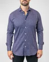 Maceoo Einstein Stretchchain 60 Multi Contemporary Fit Button-up Shirt In Purple