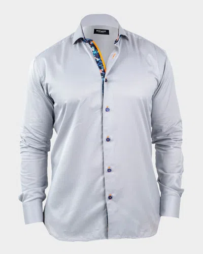 MACEOO MEN'S EINSTEIN JACQUARD CONTRAST-PLACKET SPORT SHIRT