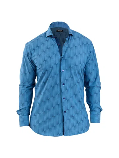 Maceoo Einstein Stretch Optical Button-up Shirt In Blue
