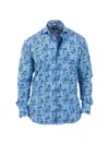 Maceoo Einstein Stretchie Cubes Button-up Shirt In Blue