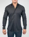 Maceoo Fibonacci True Black Button-up Shirt In Black