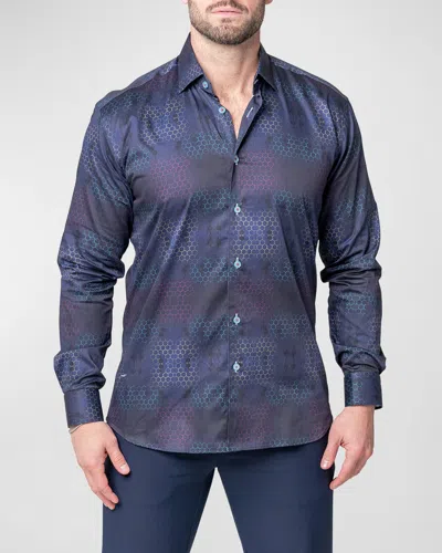Maceoo Men's Fibonacci Honey Trip Sport Shirt In Blue