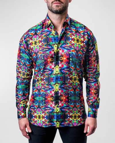 Maceoo Men's Fibonacci Kaleidoscope Dress Shirt In Multi
