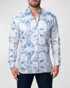 Maceoo Fibonacci Magic Cotton Button-up Shirt In Blue