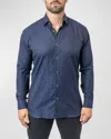 Maceoo Fibonacci Paisley Egyptian Cotton Button-up Shirt In Blue