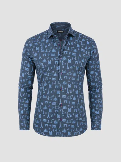 Maceoo Men's Fibonacci Paris Tour Shirt In Blue