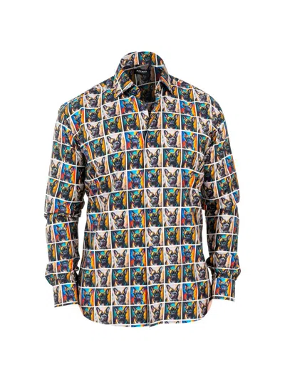 Maceoo Men's Fibonacci Puppy Portrait Shirt In Brown
