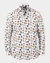 Maceoo Fibonacci Tattoo Contemporary Fit Button-up Shirt In Gray