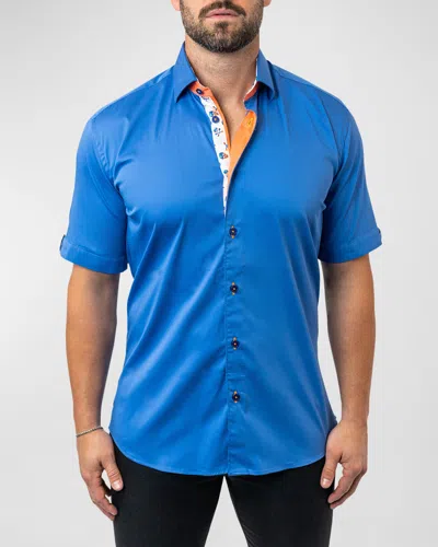 Maceoo Men's Galileo Chefchaouen Sport Shirt In Blue