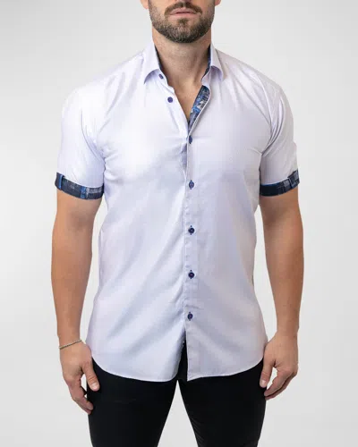 Maceoo Men's Galileo Grate Sport Shirt In White