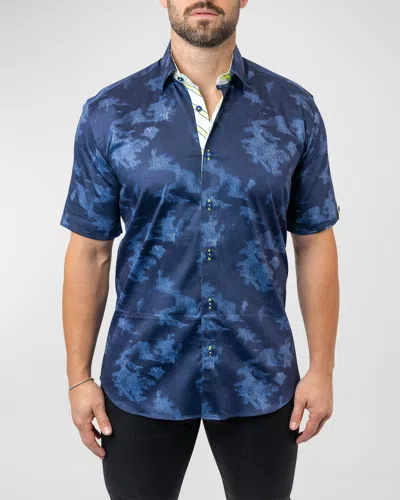 Maceoo Men's Galileo Night Sky Sport Shirt In Blue