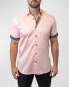 Maceoo Galileo Sorbet Orange Button-up Shirt In Orange