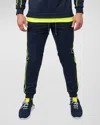 Maceoo Men's Jogger Pants With Tie-dye Knees In Curreny Blue