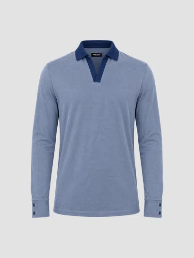 Maceoo Men's Knitted Polo Shirt In Blue