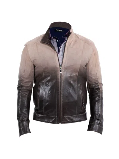 Maceoo Men's Leather Degrade Jacket In Brown