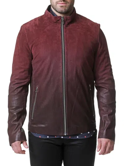 Maceoo Men's Leather Degrade Jacket In Red