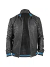 Maceoo Geometric Leather Jacket In Black