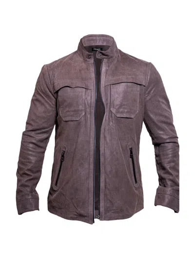 Maceoo Men's Leather Resistance Jacket In Brown