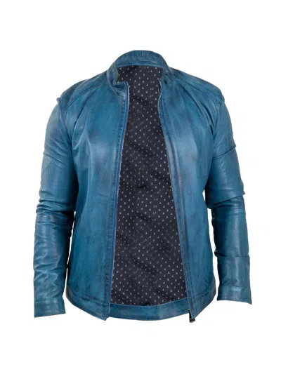 Maceoo Men's Leather Reverse Jacket In Multi