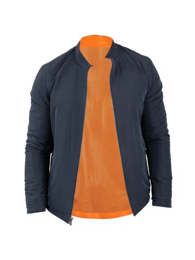 Maceoo Men's Leather Reverse Jacket In Blue
