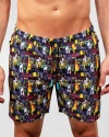 Maceoo Men's Lion Swim Shorts In Pineapple Multi