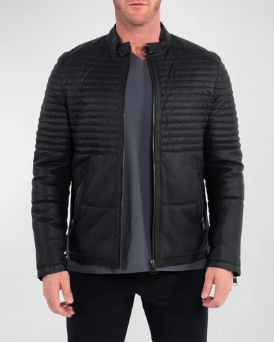 MACEOO MEN'S MATTE LEATHER MOTO JACKET