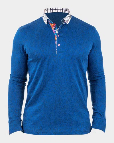 Maceoo Men's Newton Drip Polo Shirt In Blue