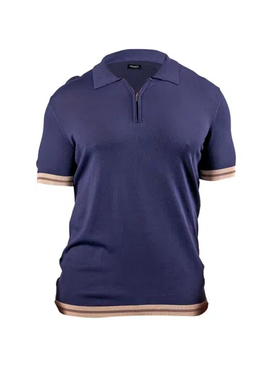 Maceoo Men's Polo Zip Shirt In Blue