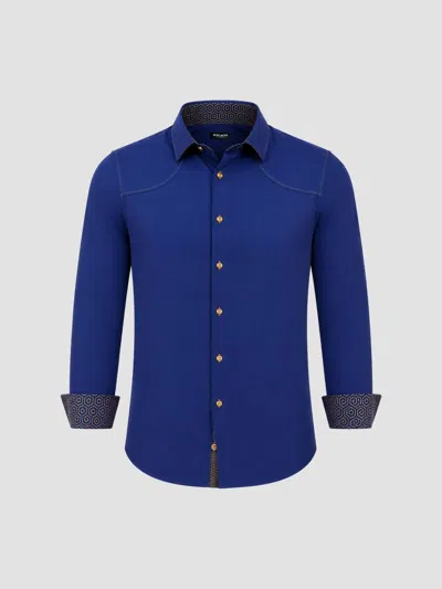 Maceoo Men's Punto Woven Long-sleeve Shirt In Blue