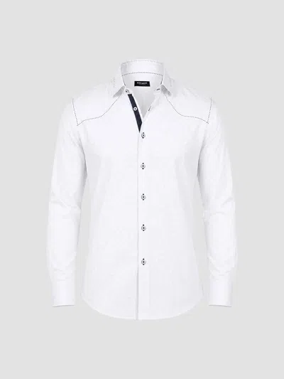 Maceoo Men's Punto Woven Long-sleeve Shirt In White