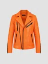 Maceoo Men's Python Leather Jacket In Orange