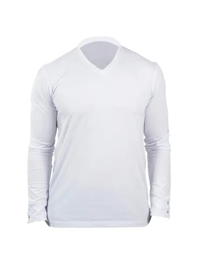 Maceoo Men's V-neck Edison T-shirt In White