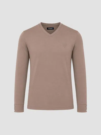 Maceoo Men's V-neck Ss Long Sleeve T-shirt In Multi