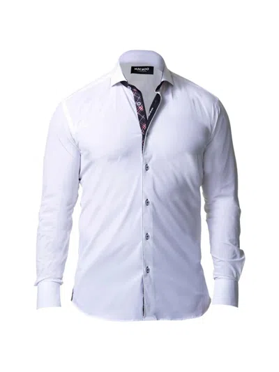Maceoo Men's Wall Street Check Performance Shirt In White