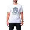Maceoo Mightymane White Embroidered Logo Stretch Cotton Graphic T-shirt In White