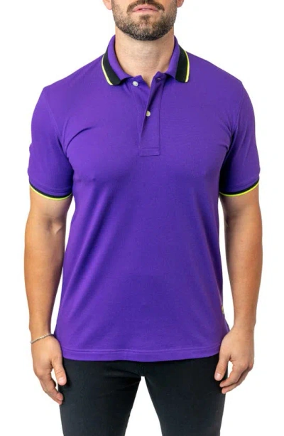 Maceoo Mozart Berlin Egyptian Cotton Polo In Purple