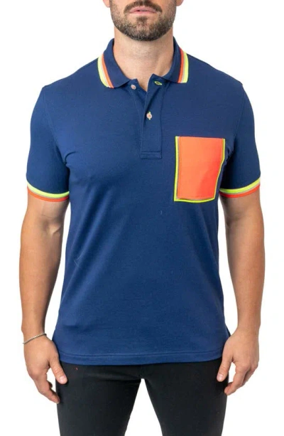 Maceoo Mozart Milano Egyptian Cotton Polo In Blue