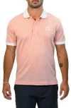 Maceoo Mozartdiagonaltip Peach Cotton Polo In Pink