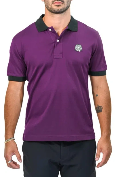 Maceoo Mozartspecktip Stretch Nylon Polo In Purple