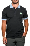 Maceoo Mozartsquaretip Stretch Nylon Polo In Black