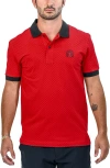 Maceoo Mozartsquaretip Stretch Nylon Polo In Red