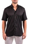 Maceoo Munich Resistance0174 Black Short Sleeve Button-up Shirt