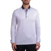 Maceoo Newton Ascension0010 White Long Sleeve Button-down Polo In White